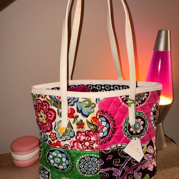 Vera Bradley Handbags - Vera Bradley Pink Multi-Color Patchwork Quilted Tote